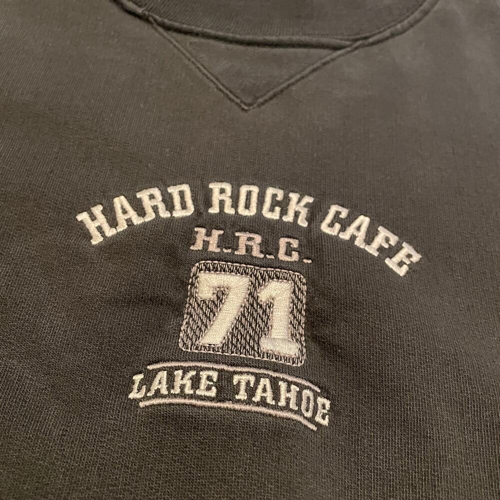 Vintage Y2K Hard Rock Cafe HRC 71 Pullover Sweatshirt Mens XL Black Embroidered - Picture 3 of 9